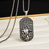 201 Stainless Steel Oval with Engraved Constellation Pendant Necklaces for Men WG36A86-05-1