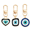 DICOSMETIC 3Pcs 3 Styles Evil Eye Alloy Enamel Pendant Decoration KEYC-DC0001-22-1