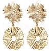 Brass Flower Dangle Stud Earrings EJEW-JE06226-2