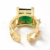 Mother's Day Rings Cubic Zirconia Square Open Cuff Ring RJEW-H101-19G-3