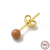 Enamel Round Ball Stud Earrings EJEW-C020-01G-05-3