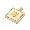 Brass Micro Pave Clear Cubic Zirconia Pendants KK-A221-26G-02-2
