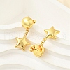 Star 304 Stainless Steel Dangle Stud Earrings EJEW-A125-46G-2