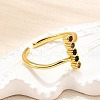 Brass Micro Pave Cubic Zirconia Cuff Rings for Women RJEW-H247-17G-2