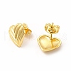 Heart Rack Plating Brass Stud Earrings for Women EJEW-H091-28G-2