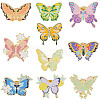 Gorgecraft 10Pcs 10 Style Flower Butterfly Enamel Pin JEWB-GF0001-28-1