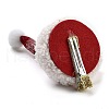 Christmas Hat Polyester Alligator Hair Clips for Women Girl AJEW-M012-02B-3