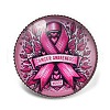 Breast Cancer Awareness Ribbon Glass Brooches JEWB-L019-01J-1