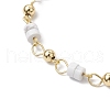 Brass Natural Howlite Link Bracelets for Women BJEW-JB11683-01-3