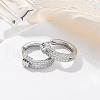 Brass Clear Cubic Zirconia Hoop Earrings EJEW-Q014-19P-4