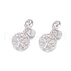 Brass Micro Pave Cubic Zirconia European Dangle Charms ZIRC-E163-06P-2