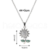 Brass Crystal Rhinestone Sunflower Pendant Necklaces JV9575-4