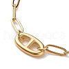 304 Stainless Steel Oval Link Bracelet and Necklace with Paperclip Chains SJEW-JS01254-8
