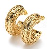 C-Shaped with Coin Pattern Stud Earrings EJEW-G355-06G-1