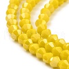 Opaque Solid Color Electroplate Glass Beads Strands EGLA-A039-P4mm-B05-3