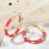 PVD Vacuum Plating 201 Stainless Steel Enamel Hoop Earrings for Women EJEW-B016-33G-2