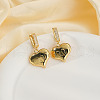 Fashionable Brass Clear Cubic Zirconia Heart Hoop Earrings SN8778-1-2