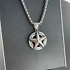 Vintage Stainless Steel Ppentagram Star Pendant Necklaces for Men GG7947-3