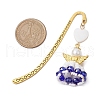 Heart Angel Glass Seed & Plastic Pearl Pendant Bookmark AJEW-MZ00002-03-3