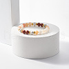 Natural Aventurine & Wood Round Beaded Stretch Bracelet BJEW-JB07805-2