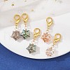 Copper Wire Wrapped Electroplated Glass Star Pendant Decoration HJEW-JM01487-02-2
