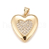 Brass Micro Pave Cubic Zirconia Locket Pendants X-KK-A161-47G-1