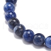 5Pcs 5 Style Natural Lava Rock & Sodalite Stretch Bracelets Set with Alloy Hamsa Hand Beaded BJEW-JB08737-11