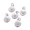 Brass Micro Pave Cubic Zirconia ASL Charms X-KK-G360-11P-1
