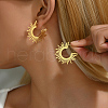 Chic European American Irregular C-shaped Sunflower Stud Earrings for Women ZH7453-1