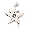 304 Stainless Steel Big Pendants STAS-R121-03AS-2