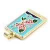 Rack Plating Brass Micro Pave Clear Cubic Zirconia Pendants KK-S371-02G-08-2