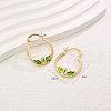 Fashionable Brass Ring with Leaf Hoop Earrings II4943-3