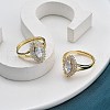 Adjustale Rack Plating Brass Micro Pave Clear Cubic Zirconia Finger Rings for Women RJEW-M028-53G-5