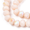 Electroplate Opaque Solid Color Glass Beads Strands EGLA-A034-P4mm-L20-2
