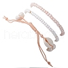 Summer Beach Natural Mixed Cowrie Shell Glass & Alloy Beaded Stretch Bracelet & Braided Bead Bracelets Sets BJEW-JB10838-5
