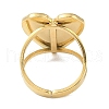 Ion Plating(IP) 304 Stainless Steel Enamel Heart Cuff Finger Rings RJEW-L107-070G-02-3