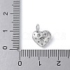 925 Sterling Silver 3D Hollow Heart Charms STER-M099-01P-3