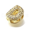 Brass Micro Pave Cubic Zirconia Letter Multi-Strand Links KK-D295-32G-04-2