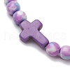 Synthetic Ocean White Jade Braided Beaded Bracelets BJEW-JB11016-04-3
