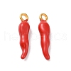 Brass Enamel Pendants PALLOY-H003-1G-1