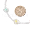 5Pcs 5 Colors Acrylic & Glass Seed Beaded Flower Necklaces for Women NJEW-JN05291-4
