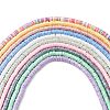 10 Strands 10 Colors Handmade Polymer Clay Beads Strand CLAY-YW0001-92-1