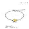 Simple Lemon Stainless Steel Link Bracelets HX9461-1-2