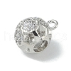 Rack Plating Brass Micro Pave Cubic Zirconia Tube Bails KK-A220-01P-2