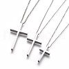 304 Stainless Steel Pendant Necklaces STAS-I099-16-P-1