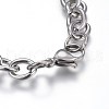 Tarnish Resistant 304 Stainless Steel Charm Bracelets BJEW-L637-28-P-4