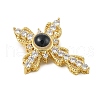 Brass Micro Pave Cubic Zirconia and Glass Pendants KK-M315-01G-04-2