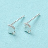 Heart 925 Sterling Silver Stud Earring Finddings STER-K174-11S-2