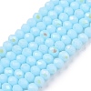 Electroplate Opaque Solid Color Glass Beads Strands EGLA-A044-P1mm-L06-1