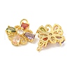 Rack Plating Brass Micro Pave Cubic Zirconia Pendants KK-K341-61G-2